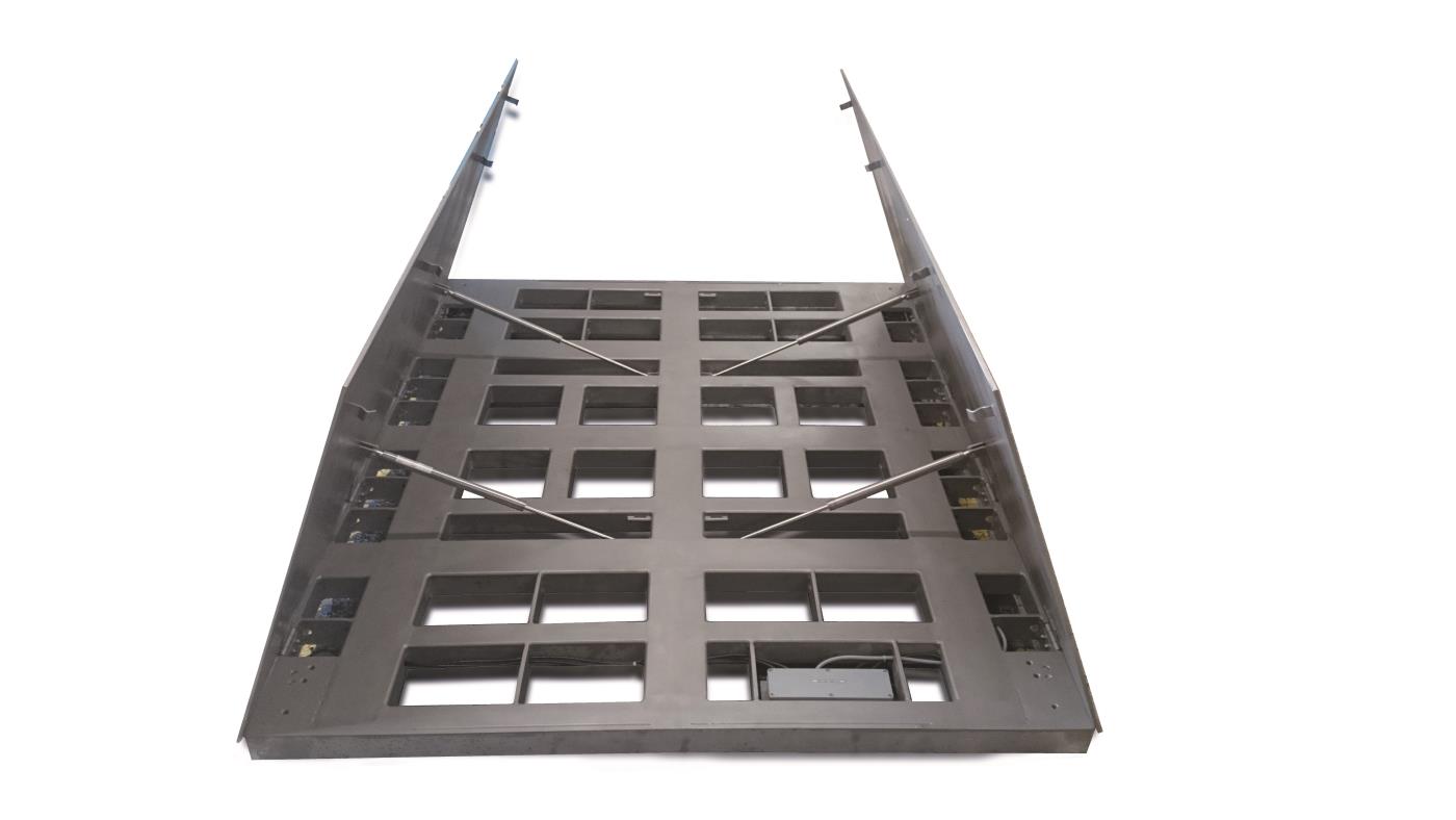 Geeicht lieferbare Bodenwaage Hygiene – ESSMANN – Höchstlast 1500 kg – Ablesbarkeit 0,2 kg – Wägefläche 1000 x 1000 mm – Systec IT1 Wägeterminal – Edelstahl